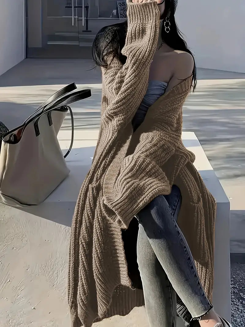 Krista | Dlouhý dámský pletený kardigan