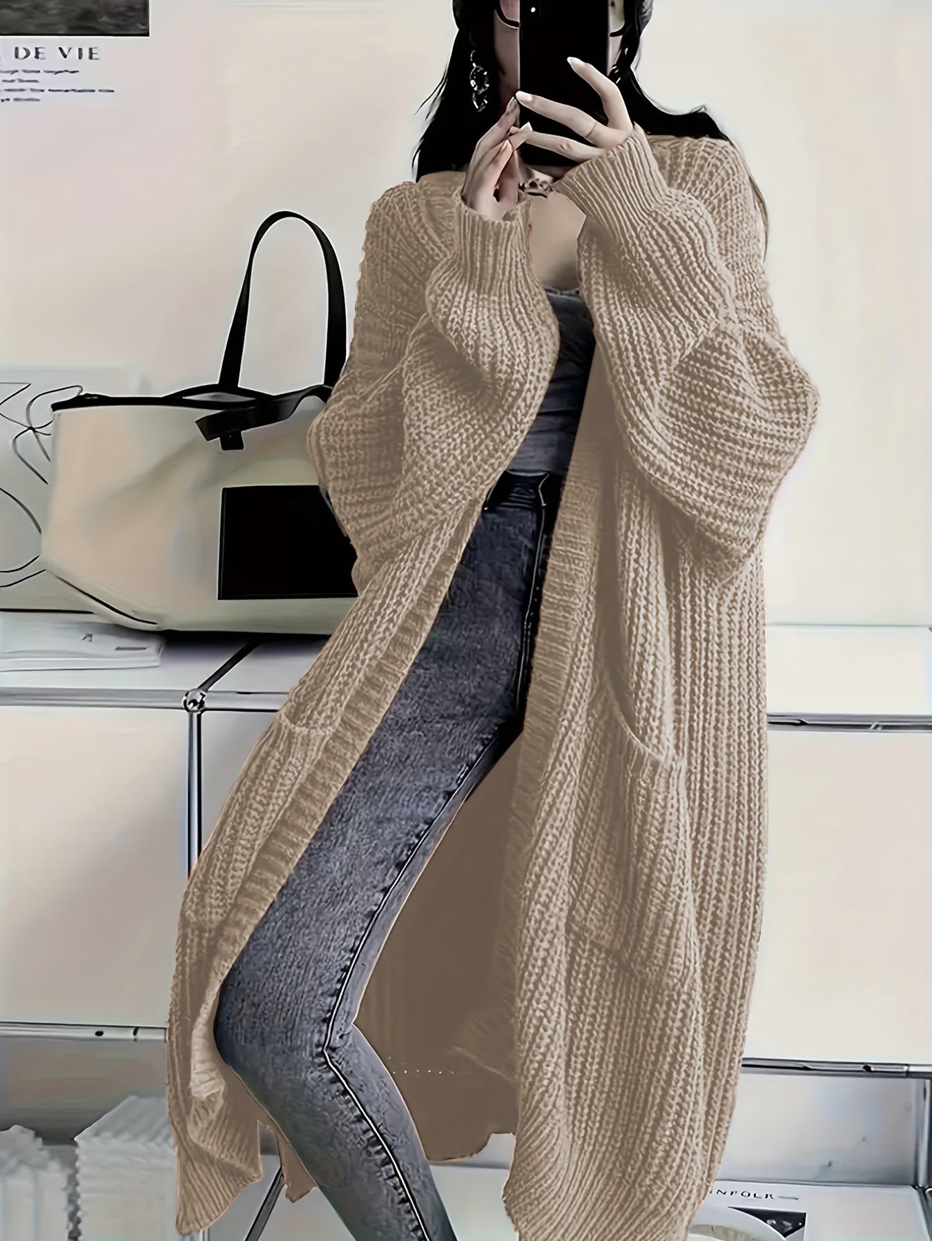 Krista | Dlouhý dámský pletený kardigan