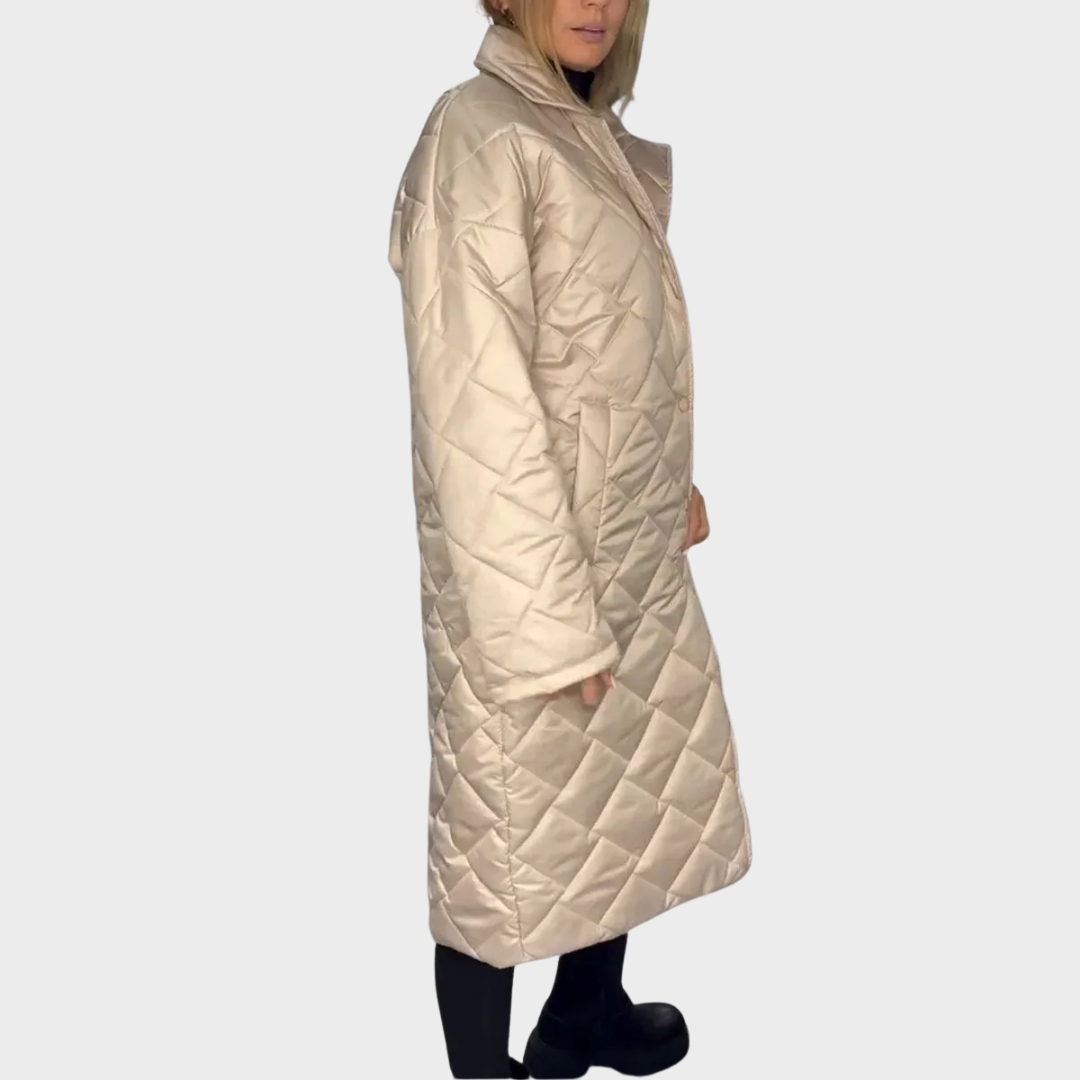 Ofira – Dvouvrstvý prošívaný kabát s leopardí podšívkou