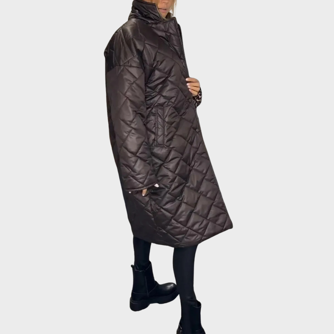 Ofira – Dvouvrstvý prošívaný kabát s leopardí podšívkou