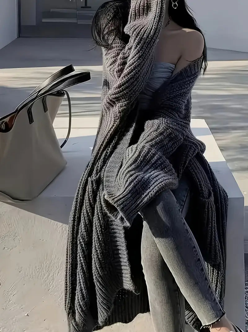 Krista | Dlouhý dámský pletený kardigan