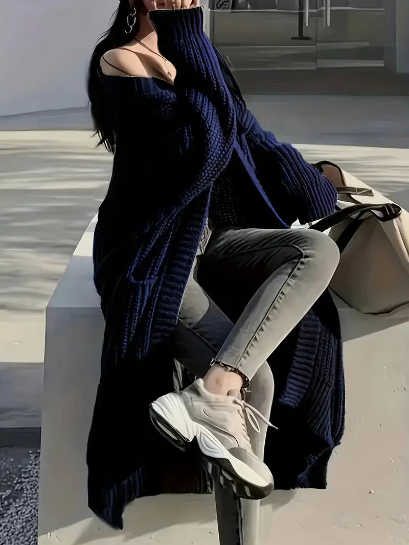 Krista | Dlouhý dámský pletený kardigan