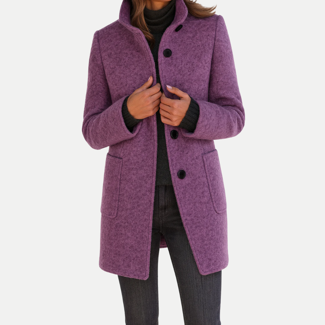 LIDIA | Bunda s vysokým límcem z vlněné směsi