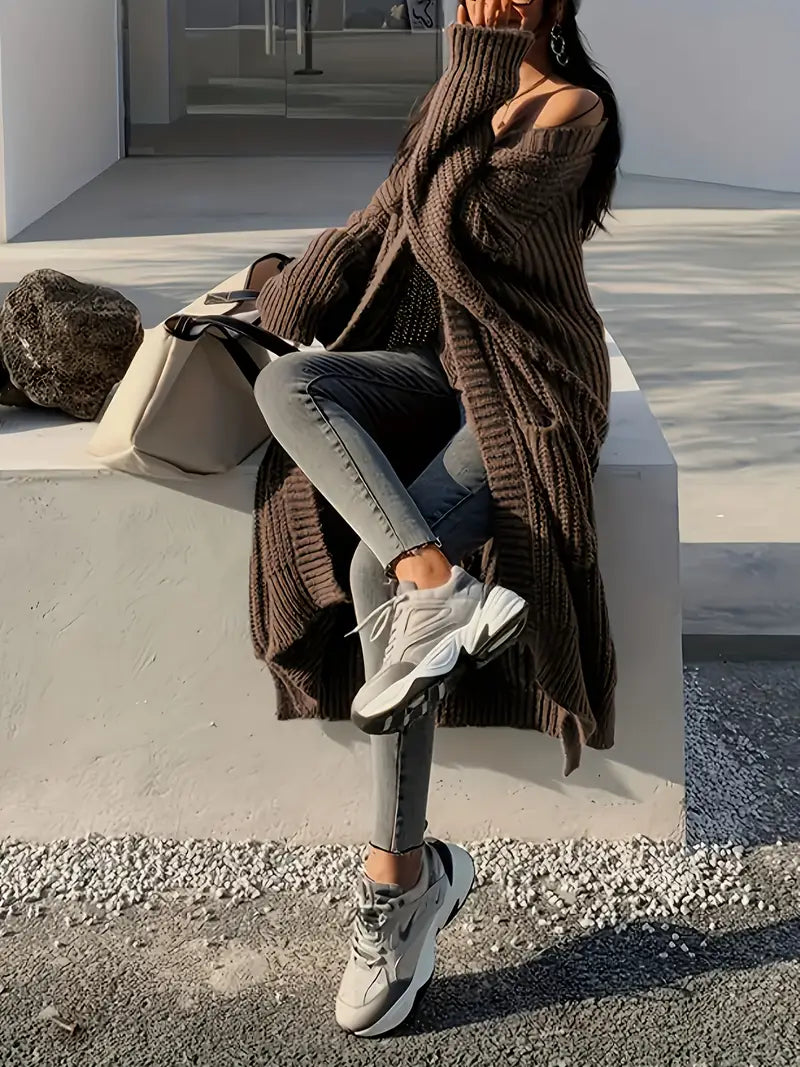 Krista | Dlouhý dámský pletený kardigan