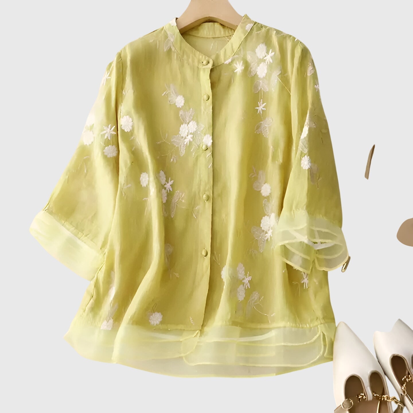 Nellie™ | Elegantní top s vyšívanými květinami