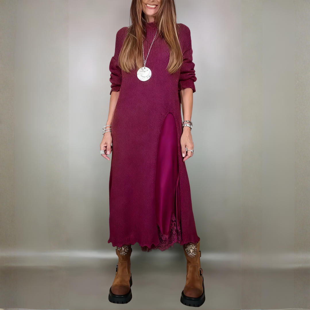 Laluna | Kompletní stylový outfit (Dlouhý svetr + šaty)