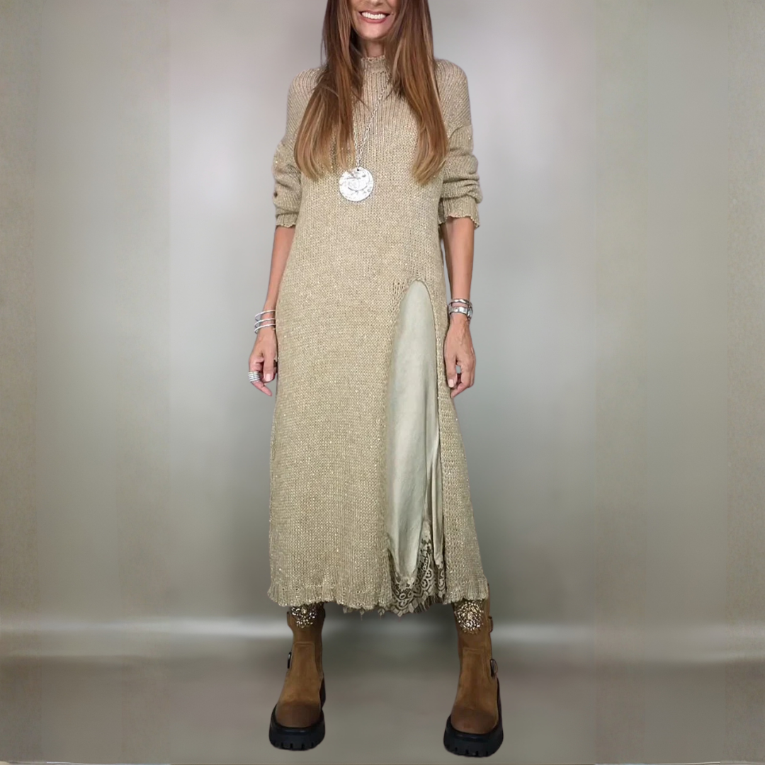 Laluna | Kompletní stylový outfit (Dlouhý svetr + šaty)