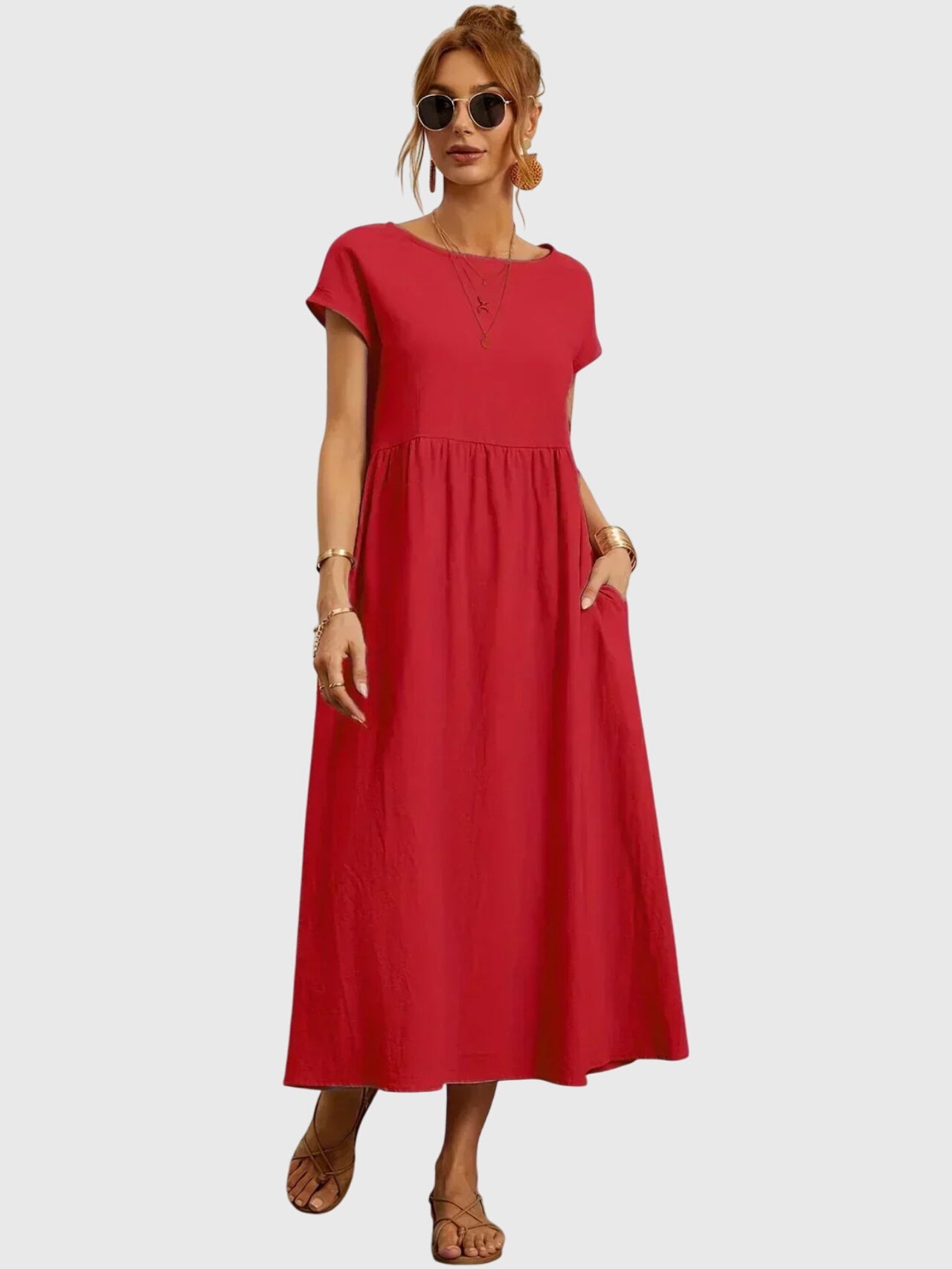 Giselle™ - Lehká šatová šaty s kapsami