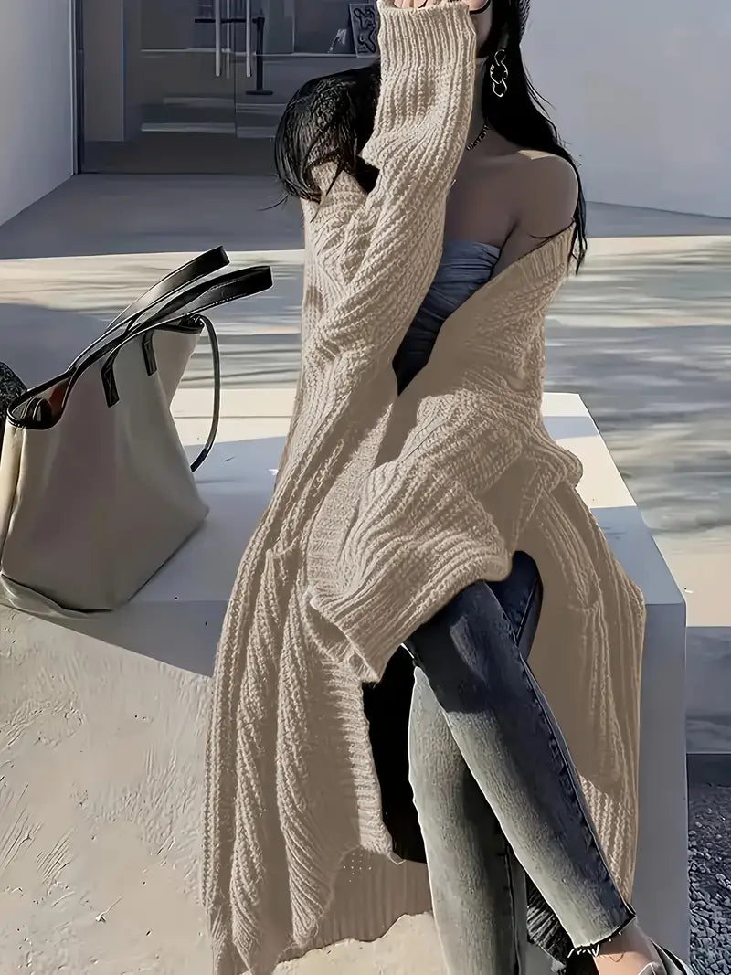 Krista | Dlouhý dámský pletený kardigan