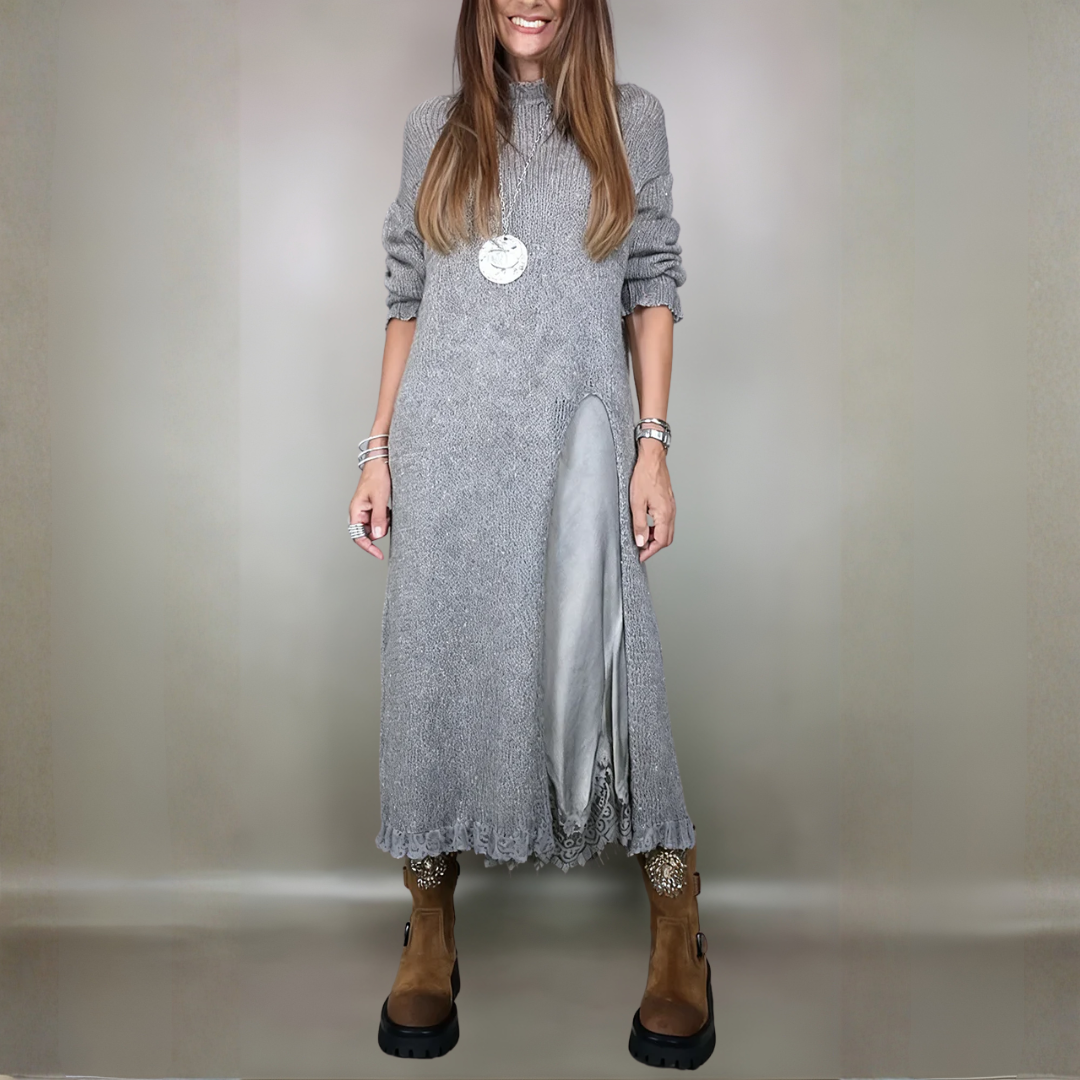 Laluna | Kompletní stylový outfit (Dlouhý svetr + šaty)