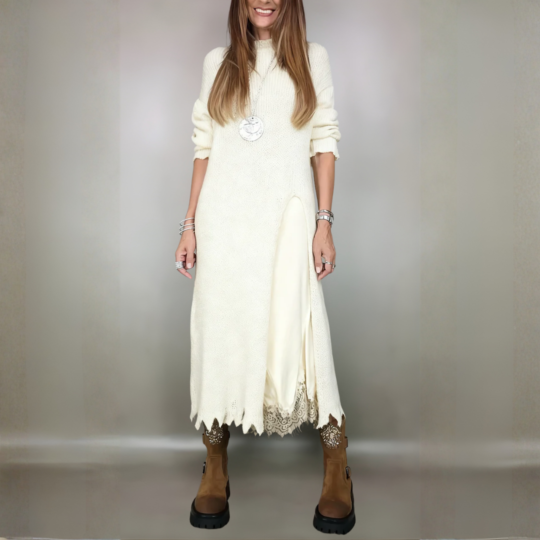 Laluna | Kompletní stylový outfit (Dlouhý svetr + šaty)