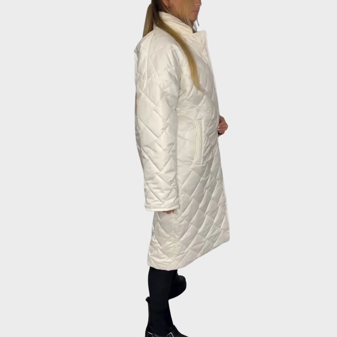 Ofira – Dvouvrstvý prošívaný kabát s leopardí podšívkou