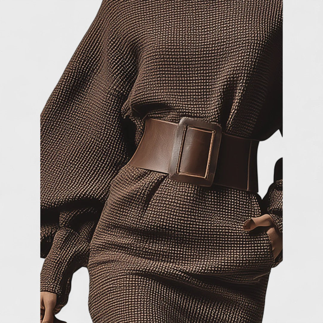 Cléa | Krátké šaty se strukturovaným páskem