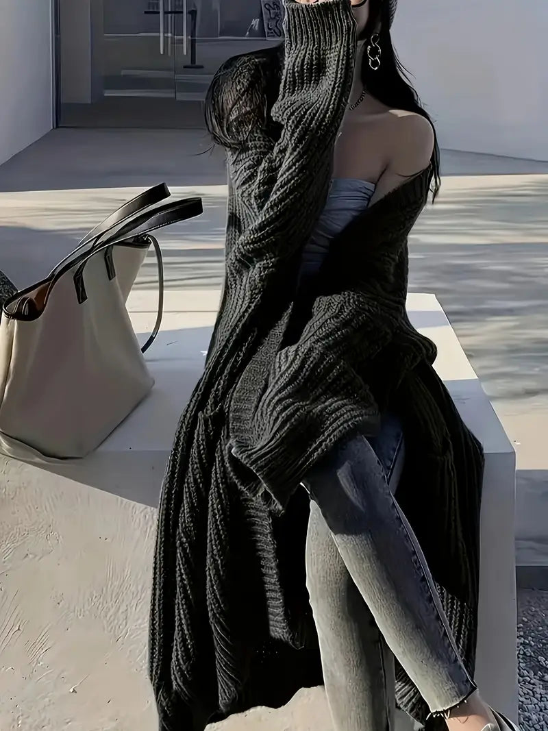 Krista | Dlouhý dámský pletený kardigan