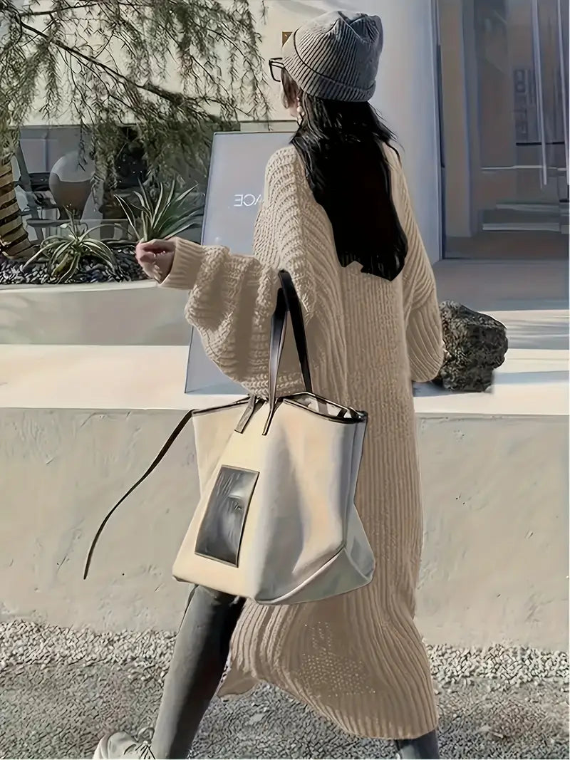 Krista | Dlouhý dámský pletený kardigan